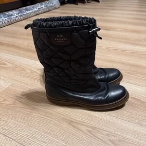 Coach Quilted Black Sparrow Boots